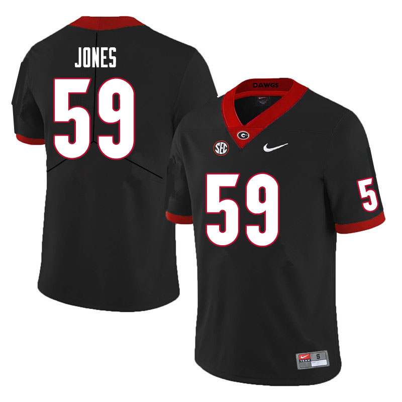Georgia Bulldogs #59 Broderick Jones College Football Jerseys Sale-Black